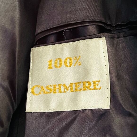 MARK BERMAN & SONS 100% Cashmere Navy Blue Full Length Men’s Winter Coat Jacket - Picture 5 of 14